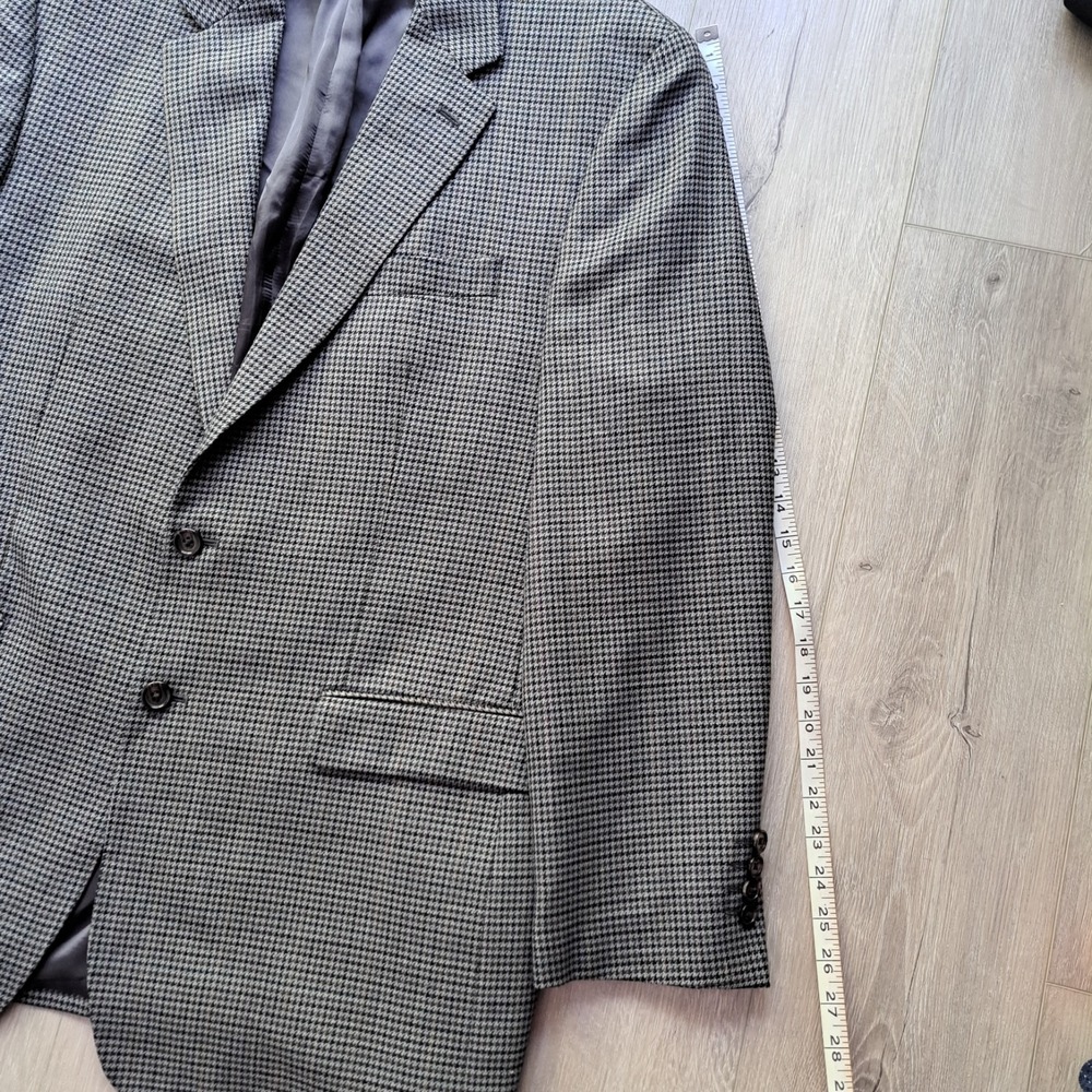 Lauren Ralph Lauren Houndstooth Blazer Mens 44L* Gray Wool Sport Coat READ - Picture 15 of 16